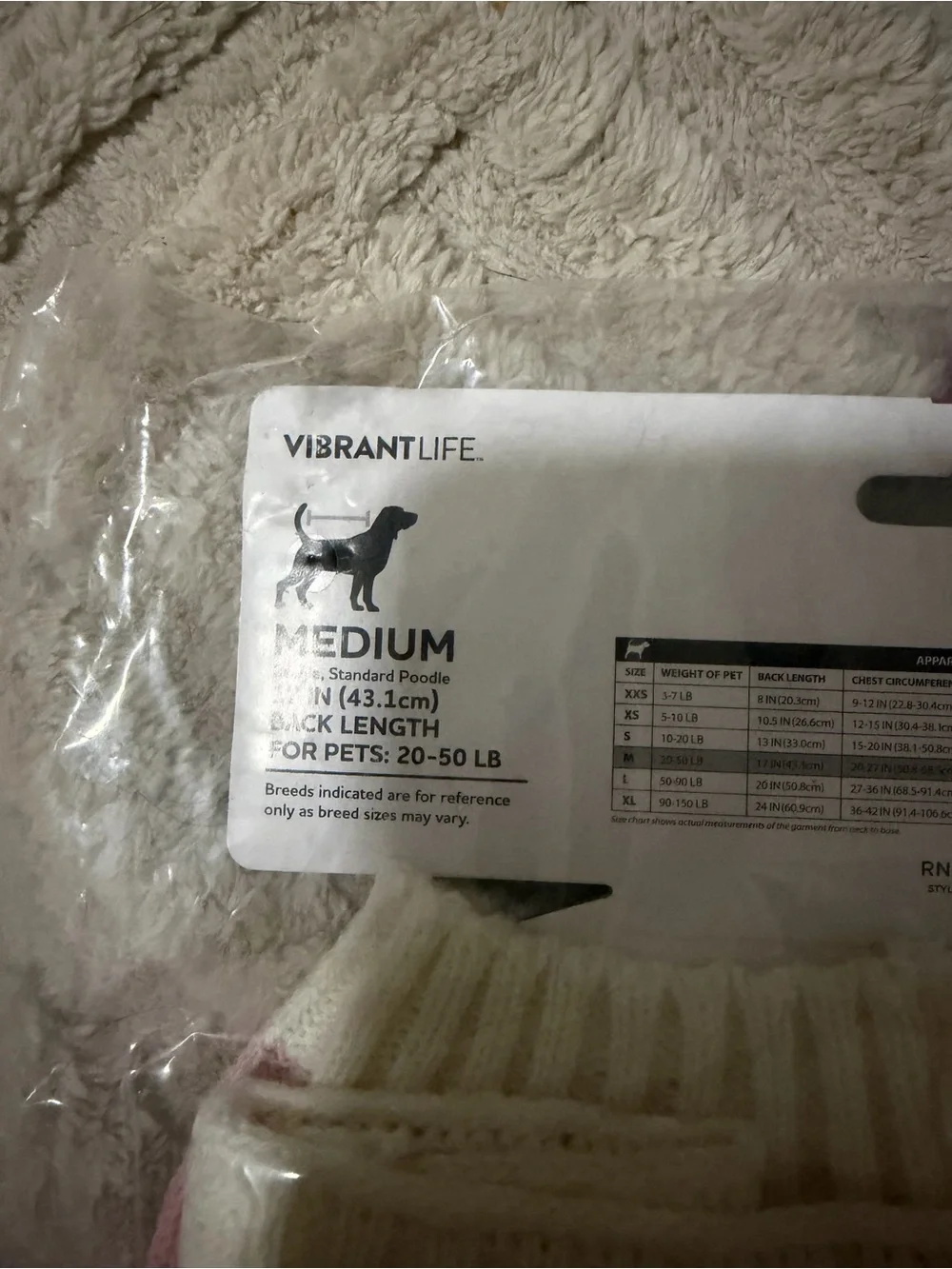 Vibrant Life Pink Bow Knit Dog Sweater NWT Medium 20–50 lb Button Front